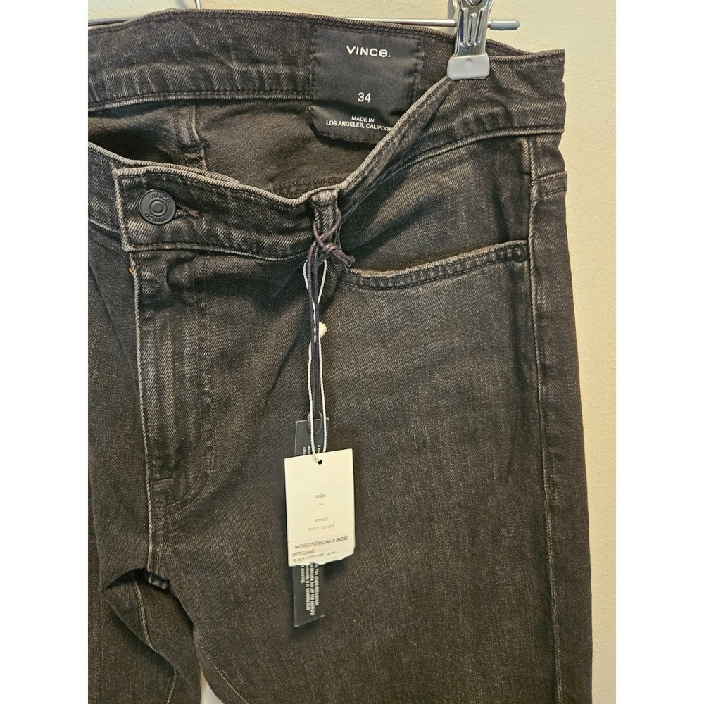 Vince Washed Black Straight Leg Jeans Made in USA Size 34 nwt